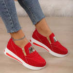 Kenna orthopaedic platform trainers in Red, view 3