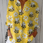 Franka bee blossom print blouse in Multicolour, front view