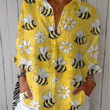 Franka bee blossom print blouse in Multicolour, front view