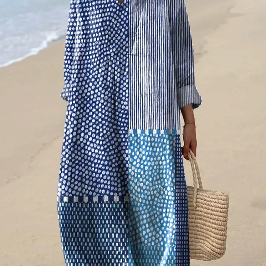 Lucille colour block dress, front view