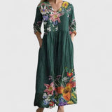 Kymberah printed midi dress in Ocean Green, view 2