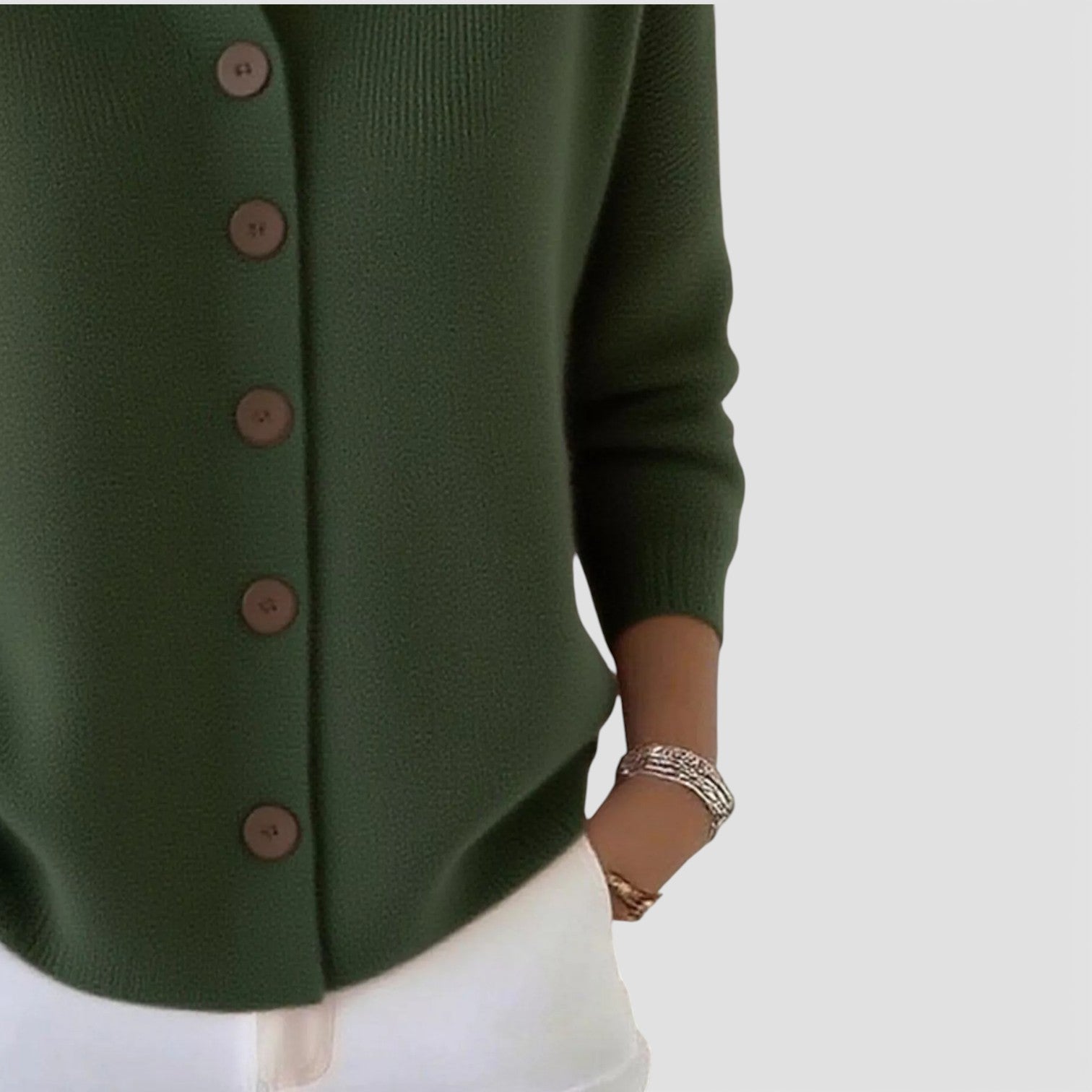 Merry knitted button blouse, view 5