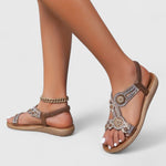 Ashlyn Embellished T Strap Sandals, view 4
