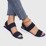 Emila Stretch Strap Comfort Sandals in Dark Blue, view 4