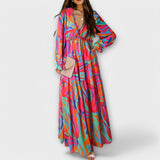 Helen floral maxi dress in Rose Red, view 9