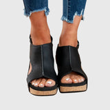 Adela Orthopaedic Wedge Sandals in Black, view 5