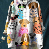 Clarano Brooks playful print blouse in Dog Colours, view 3