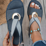 Stella | Flat Sandals With Metal Buckle