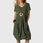 Naomi casual A line dress in Green, view 3