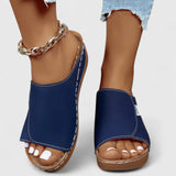 Celestria Orthopaedic Slide Sandals in Navy Blue, view 8