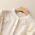 Nicole embroidered cotton blouse, view 6