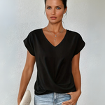 Zoe sweetheart neckline casual T-shirt, front view