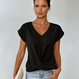 Zoe sweetheart neckline casual T-shirt, front view