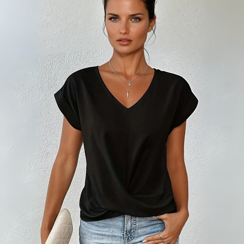 Zoe sweetheart neckline casual T-shirt, front view