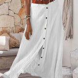 Marie button front flowing maxi skirt, view 10