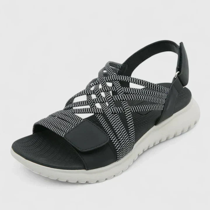 Arvienne Orthopaedic Sport Sandals in Black, view 5
