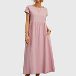 Giselle casual pocket dress in Pink, view 6