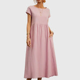 Giselle casual pocket dress in Pink, view 6