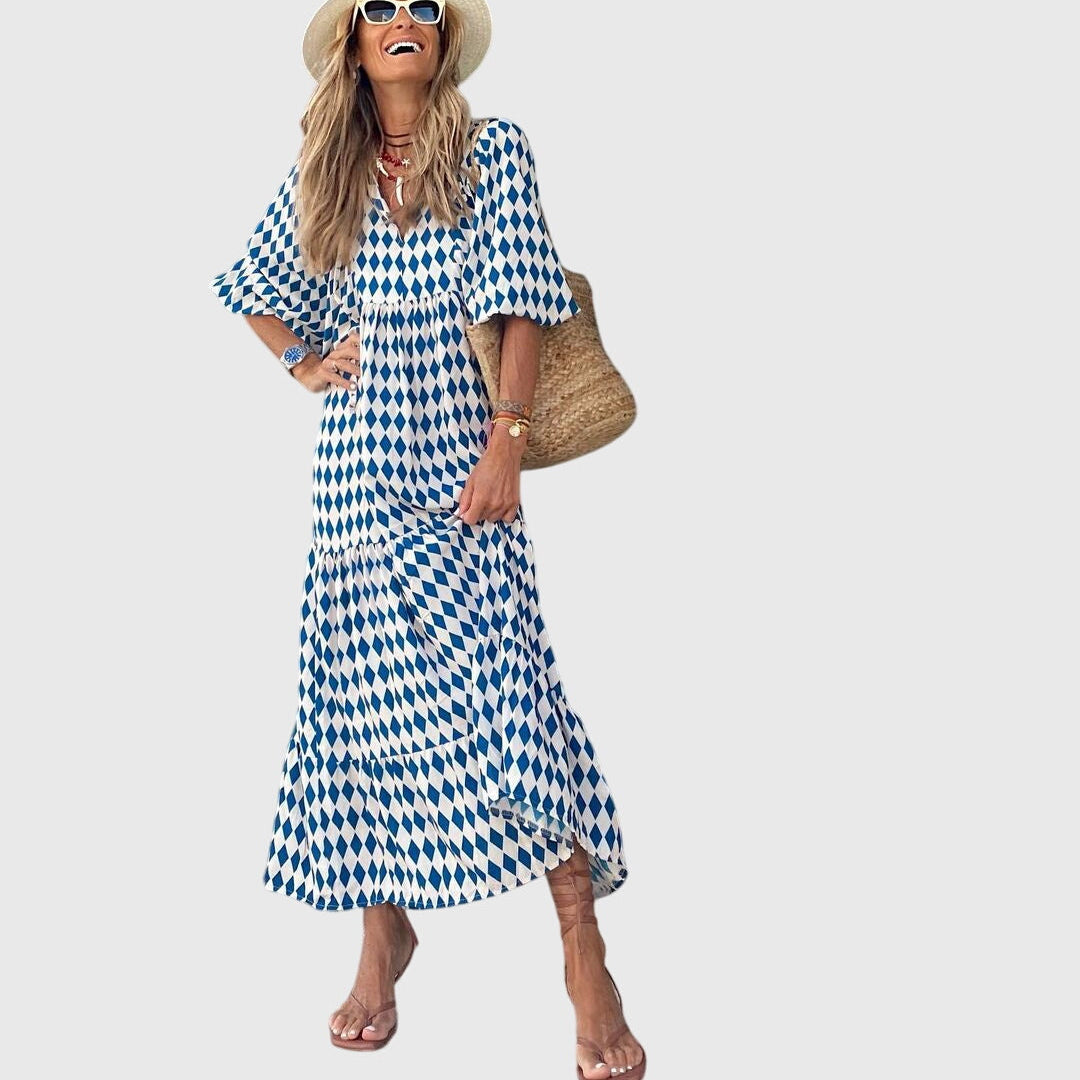 Sarah boho maxi dress in Blue, view 9