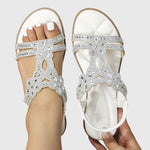 Blessy Embellished Slingback Sandals in White, view 25