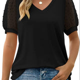 Helena V-neck blouse in Black, view 2