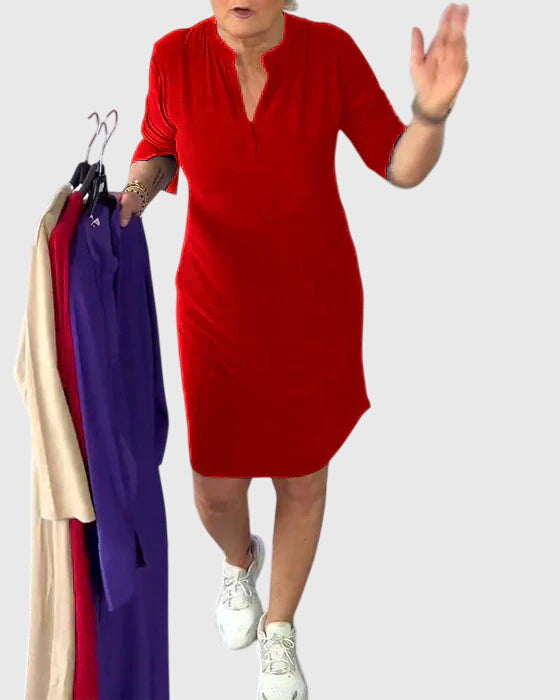 Katherine V-neck dress, view 8