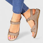 Bianca Comfortable Velcro Sandals in Grey, view 6