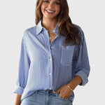 Ariana striped collared shirt, view 8