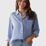 Ariana striped collared shirt, view 8