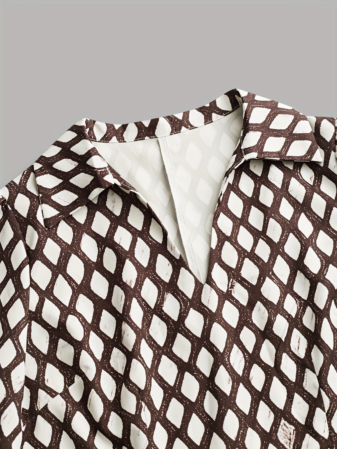 Zara diamond print belted dress, view 7