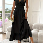 Incanto gathered waist dress in Black, view 5