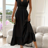 Incanto gathered waist dress in Black, view 5