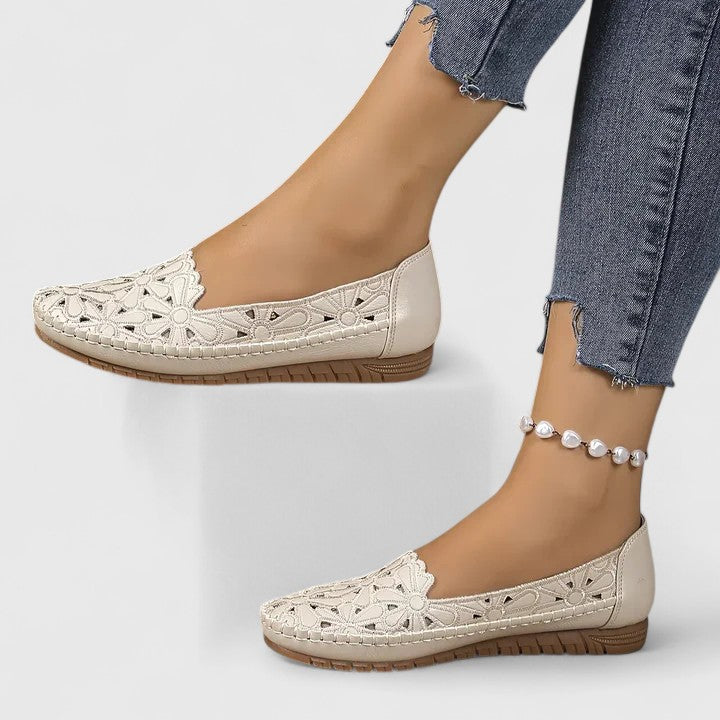 Riva perforated slip-on flats, view 4