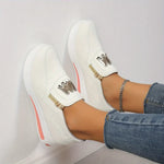 Kenna orthopaedic platform trainers in White, front view