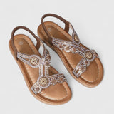Ashlyn Embellished T Strap Sandals, view 6