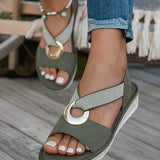 Stella | Flat Sandals With Metal Buckle