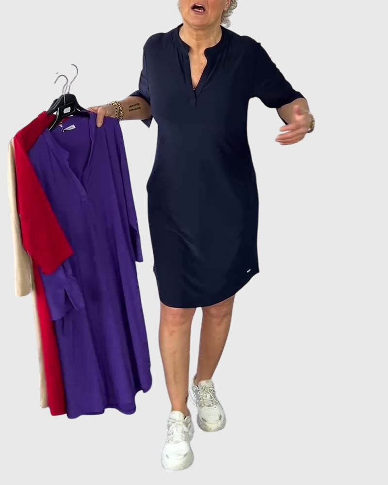 Katherine V-neck dress, view 5