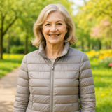 Ulla grey puffer jacket, front view