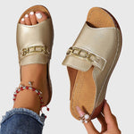 Kimberly Comfy Slide Sandals in Gold, view 4