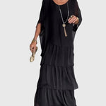 Susan long flowing elegant maxi dress in Black, view 10