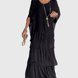 Susan long flowing elegant maxi dress in Black, view 10