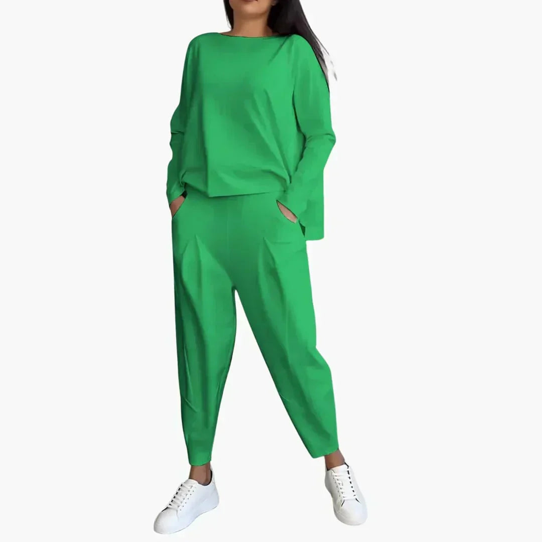 LuxeLounge cosy knit set in Green, view 10