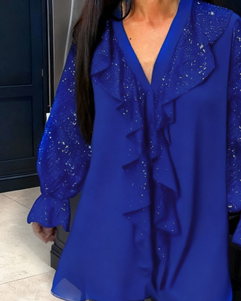Loose ruffle blouse, view 9