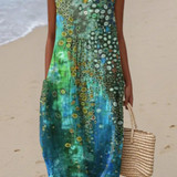 Cara Reef Print Midi Dress in Multicolour, front view