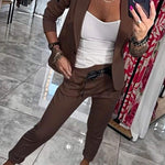 Malou jacket and trouser two-piece set in Brown, view 2