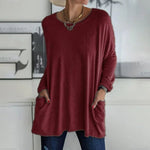 Moira relaxed long sleeve top in Burgundy, view 9