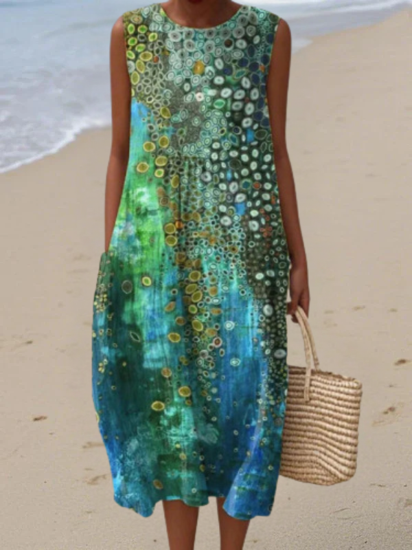 Serena reef print midi dress, front view