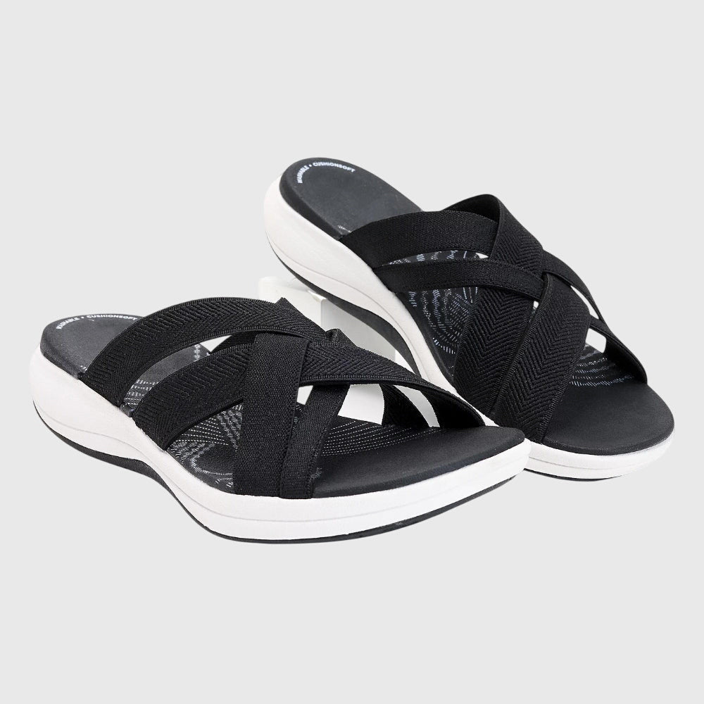 Jade Crossover Orthopaedic Slides in Black, view 2