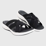 Jade Crossover Orthopaedic Slides in Black, view 2