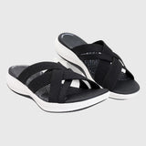 Jade Crossover Orthopaedic Slides in Black, view 2